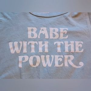 Mighty Fine, size large, gray Labrinth quote graphic tee.